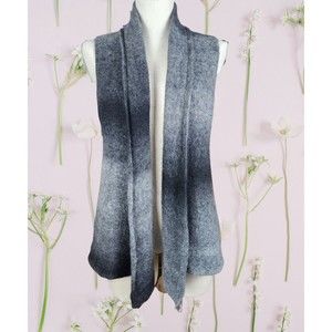 Eileen Fisher Women's Mohair Cozy Wool Blend Gray Ombre Open Front Vest M